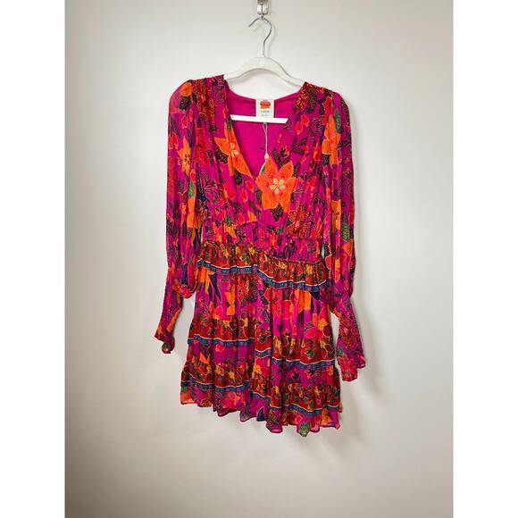 NEW NWT Farm Rio Tropical Tapestry Pink Mini Dress Size XS - Picture 2 of 8